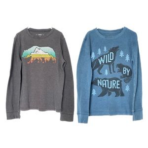 5/$15 ⭐️HPx3⭐️ TWO boys thermal shirts size Small (7) READ